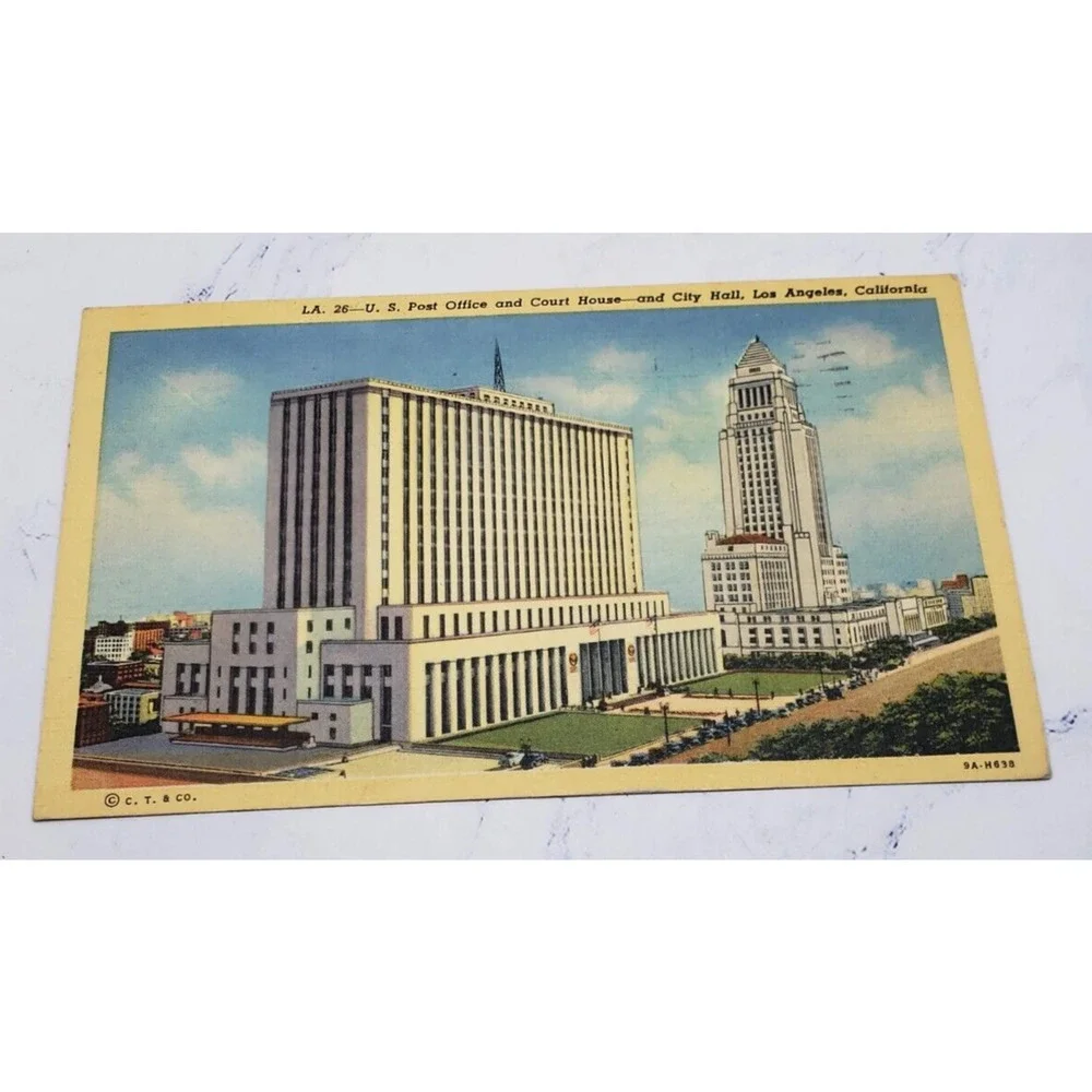 Postcard New Post Office and Federal Building Los Angeles California 1948